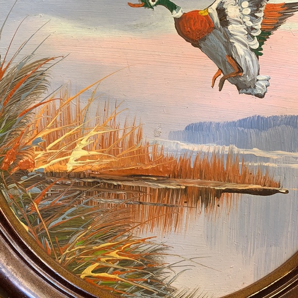 Original oil/acrylic(?) painting ducks in flight - Picture 5 of 13